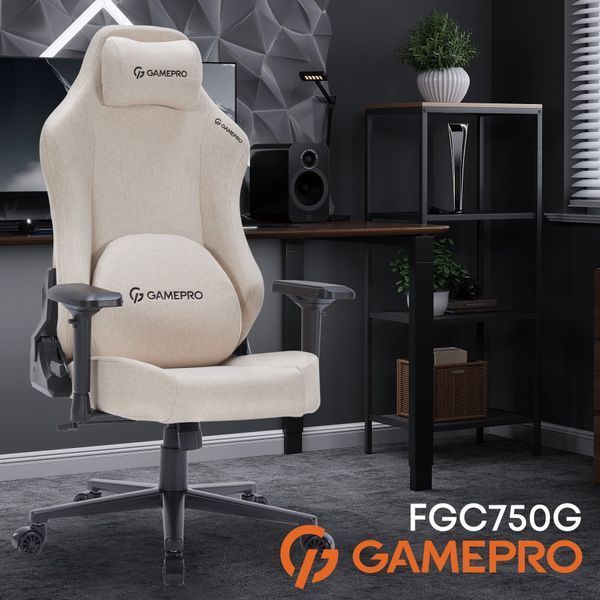 Крісло геймерське GamePro FGC750G Fabric Beige 000001766 фото