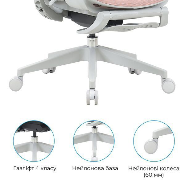 Крісло офісне OfficePro Elite OC950GLP Gray/Light Pink 000002972 фото