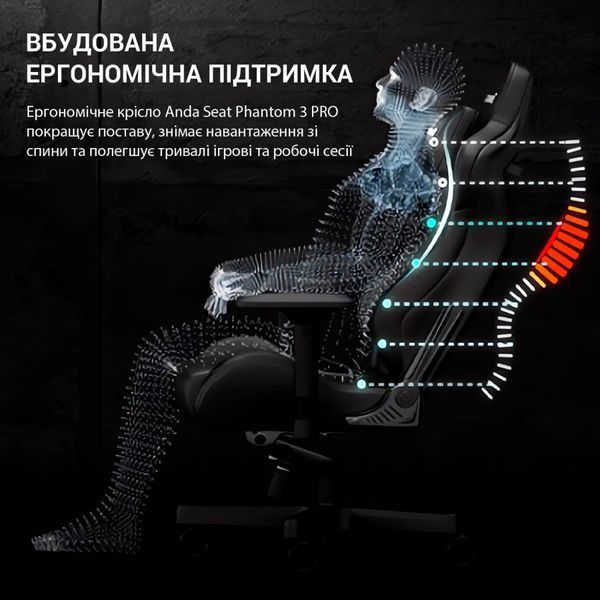Кресло геймерское Anda Seat Phantom 3 Pro Grey Fabric Size L 000001529 фото