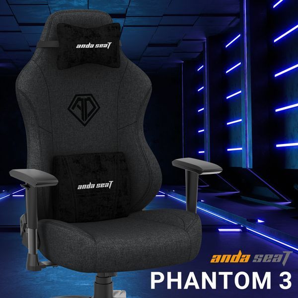 Крісло ігрове Anda Seat Phantom 3 Dark Grey Fabric Size L 000001779 фото