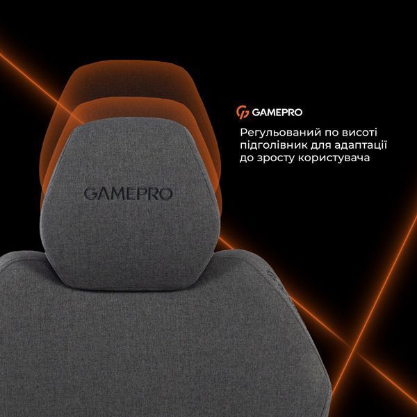 Крісло геймерське GamePro GC760DG Fabric Dark Gray 000002647 фото