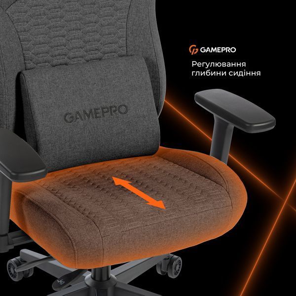 Крісло геймерське GamePro GC760DG Fabric Dark Gray 000002647 фото