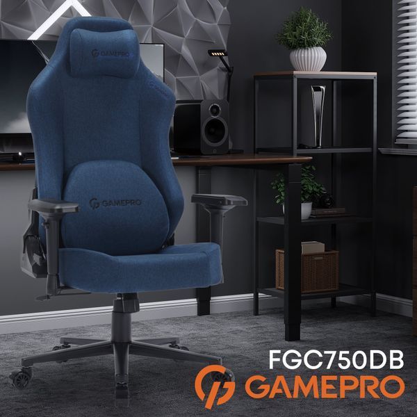 Крісло ігрове GamePro FGC750DB Fabric Dark Blue 000001770 фото