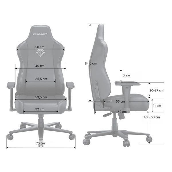 Кресло геймерское Anda Seat Novis Gray Fabric Size XL 000002185 фото
