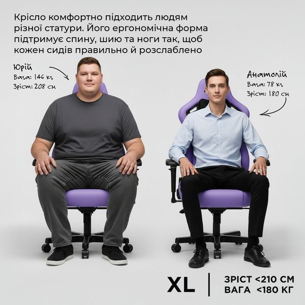 Крісло ігрове Anda Seat Kaiser 4 Black PVC Size XL 000001565 фото