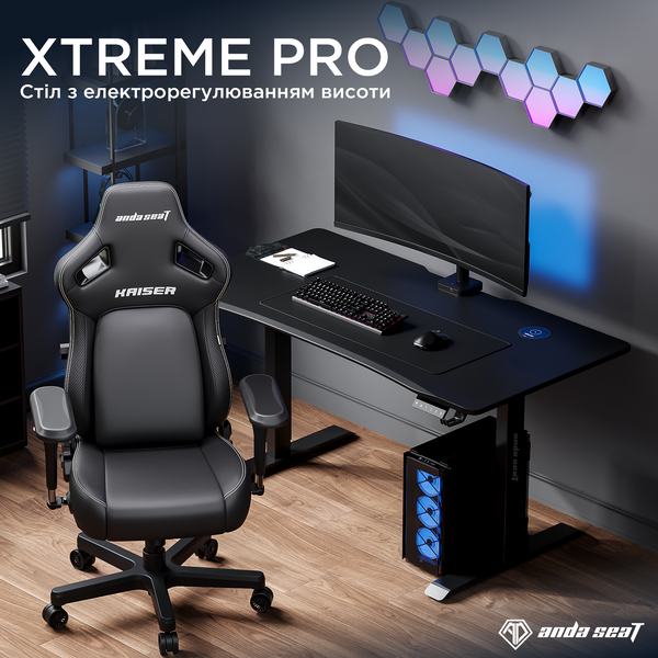 Стіл з електрорегулюванням висоти Anda Seat Xtreme Pro 1400x750 Black 000002919 фото